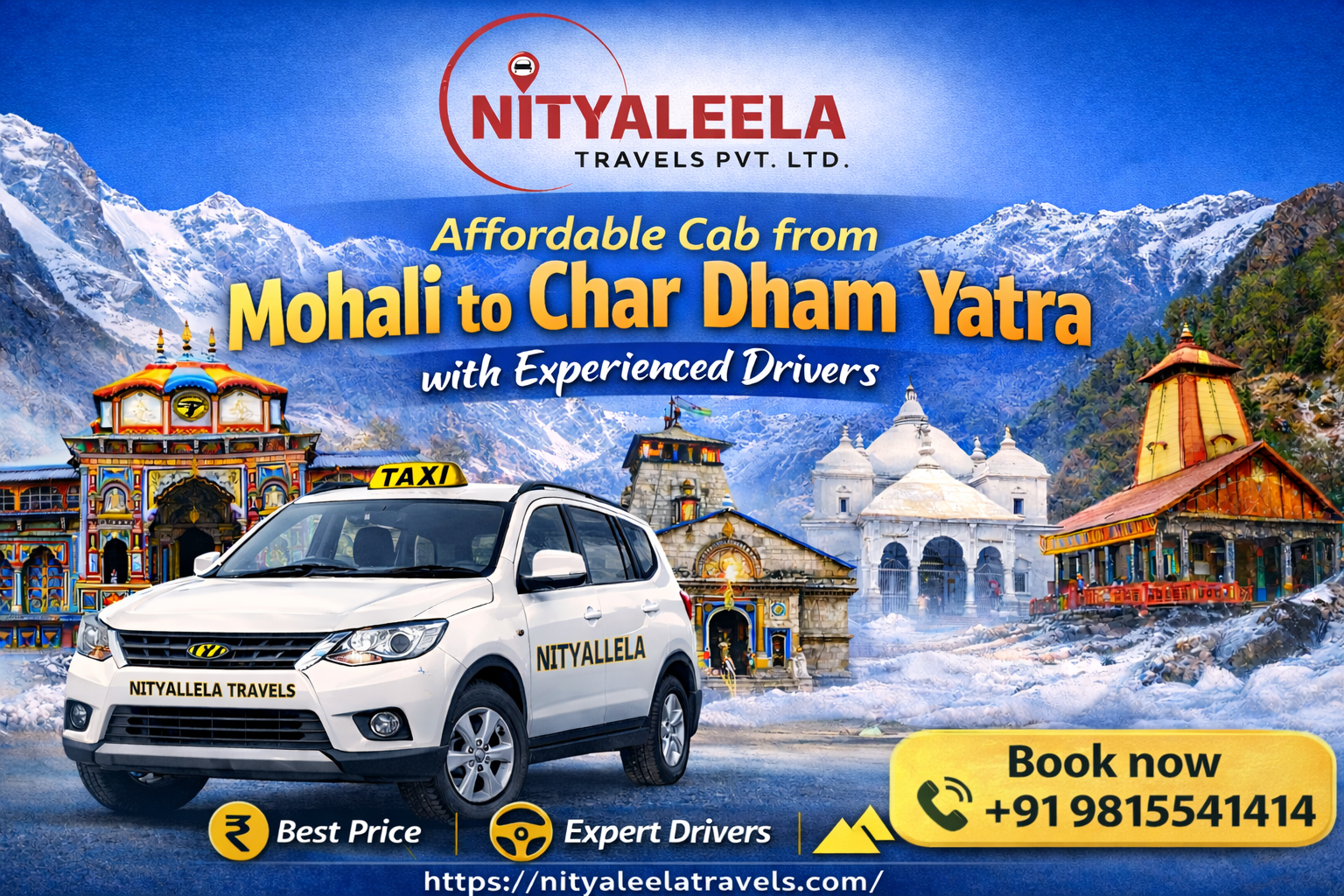 Cab from Mohali to Char Dham Yatra