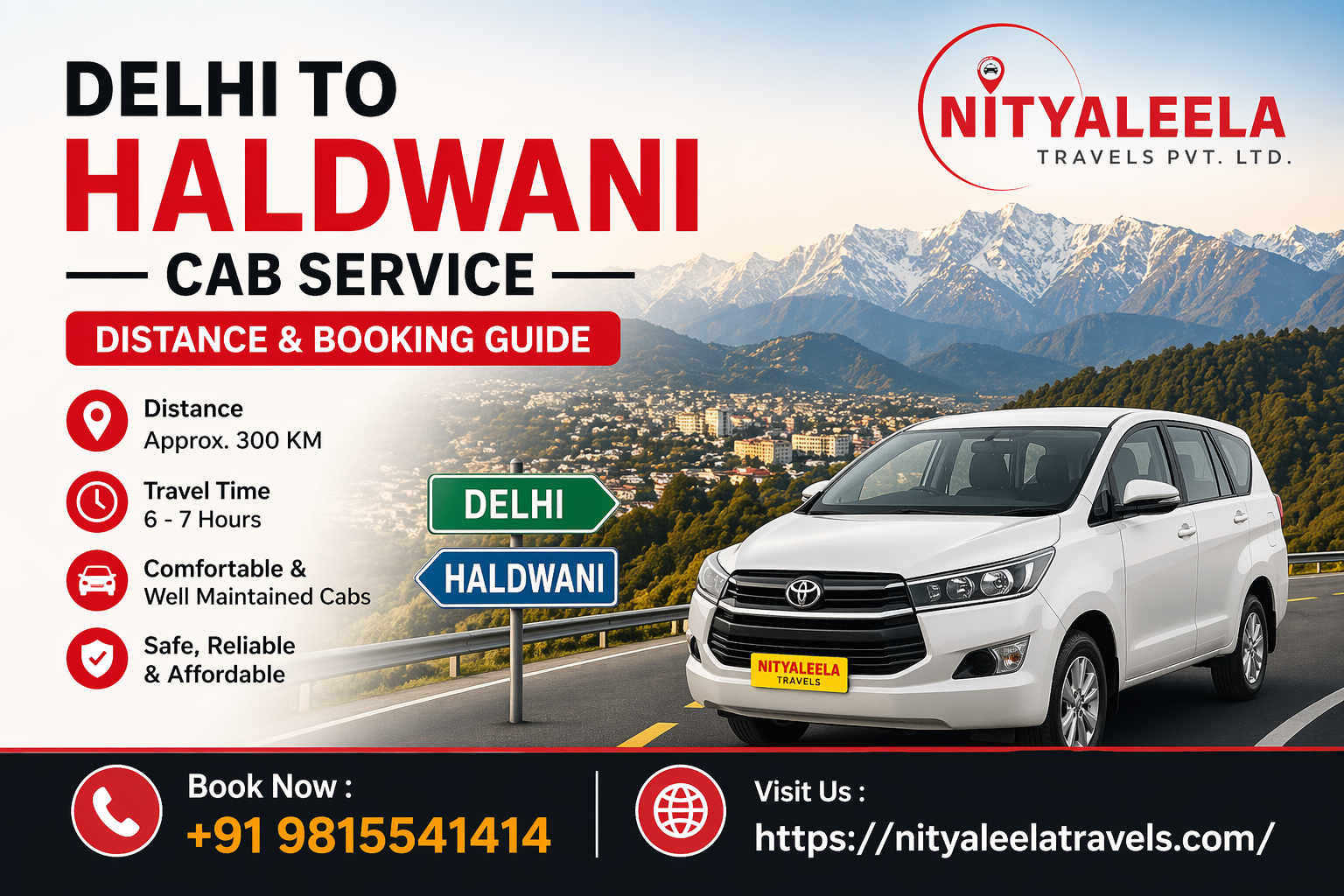 Delhi to Haldwani Cab Service