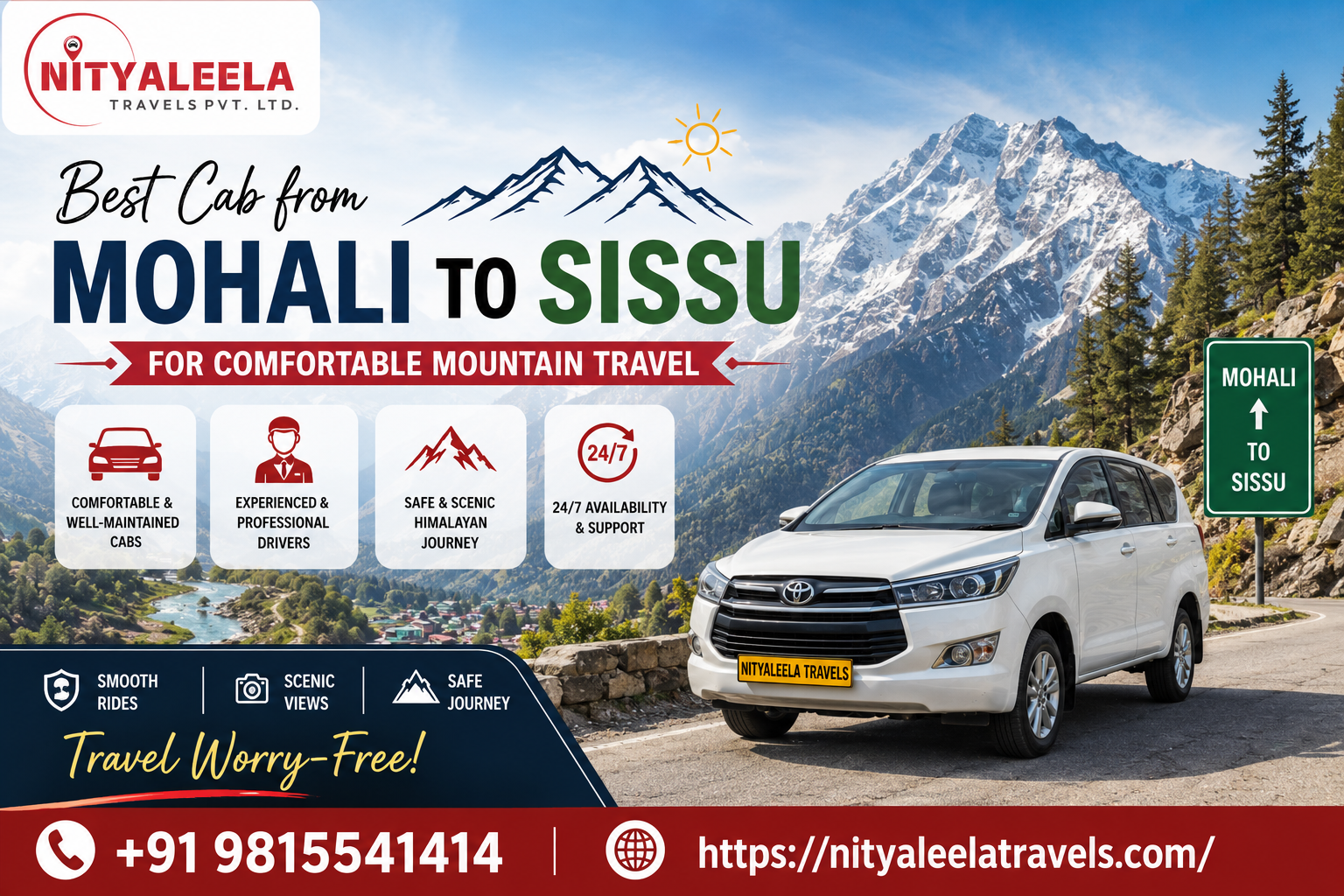 Cab from Mohali to Sissu for Comfortable Mountain Travel