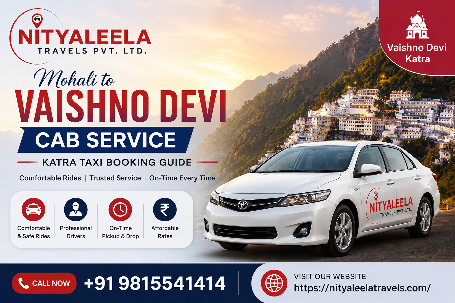 Mohali to Vaishno Devi Cab Service