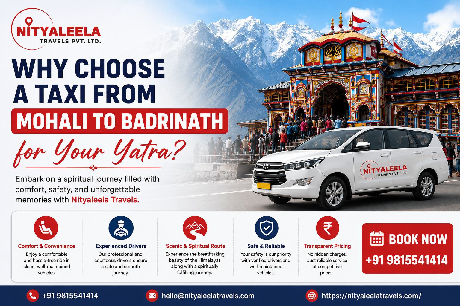 Taxi from Mohali to Badrinath